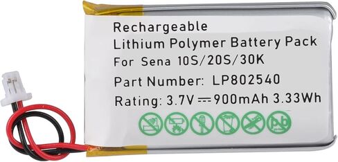 Pickle Power 3.7V 900mAh 802540 Motorcycles Bluetooth Headset Battery for Sena 20s Series Sena 20s-01 Sena 20s evo Sena 30K Series Sena 30K-01D Sena 10S Series Sena 10S-01 ENA in Saudi Arabia