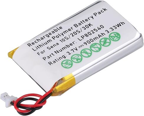 Pickle Power 3.7V 900mAh 802540 Motorcycles Bluetooth Headset Battery for Sena 20s Series Sena 20s-01 Sena 20s evo Sena 30K Series Sena 30K-01D Sena 10S Series Sena 10S-01 ENA in Saudi Arabia
