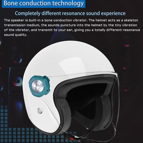 Motorcycle Bluetooth Vibration Helmet Speaker Bone Conduction Wireless Helmet Headset Headphone with DSP Nosie Cancellation Mic for Motorbike Skiing IP66 Waterproof (Black) in Saudi Arabia