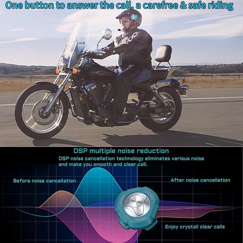 Motorcycle Bluetooth Vibration Helmet Speaker Bone Conduction Wireless Helmet Headset Headphone with DSP Nosie Cancellation Mic for Motorbike Skiing IP66 Waterproof (Black) in Saudi Arabia