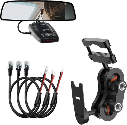 SDSACZMU Radar Detector Mount+Rearview Mirror Hard Wire Power Cord kit 16" | Rearview Mirror Rod Radar Mounting Bracket for Cobra Radar Detector,Not Applicable to Unlisted Models in Kuwait