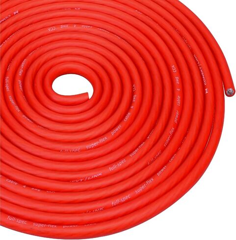 Conext Link 20 ft 4 GA Gauge AWG Car Amplifier Battery Power Cable Ground Wire CCA Frost Red （10841) in Saudi Arabia
