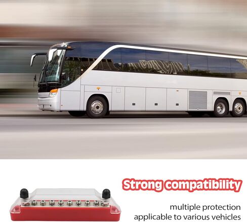 كتلة ترصيع طرفية توزيع الطاقة من AOLDHYY: شريط ناقل البطارية مع غطاء ومسامير طرفية M6 كتلة توزيع طرفية للبطارية باللون الأسود والأحمر للقافلة والقارب البحري in Kuwait