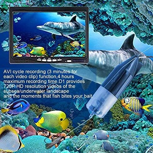 Underwater Fishing Camera Professional Waterproof Video Recorder/Rechargeable Battery/Cycle Recording/Support TF Card/Portable HD Video Camera for Ice,Lake and Boat Fishing in Saudi Arabia