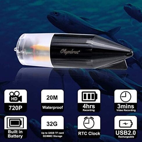 Underwater Fishing Camera Professional Waterproof Video Recorder/Rechargeable Battery/Cycle Recording/Support TF Card/Portable HD Video Camera for Ice,Lake and Boat Fishing in Saudi Arabia