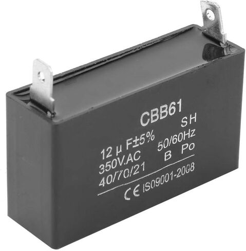 Capacitor, CBB61 350VAC 12UF High Voltage Motor Capacitor, for Gasoline Generator Starting Air Conditioning Motor Fan Motor, Black in Saudi Arabia