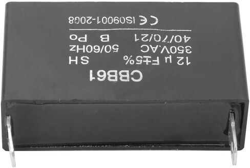 Capacitor, CBB61 350VAC 12UF High Voltage Motor Capacitor, for Gasoline Generator Starting Air Conditioning Motor Fan Motor, Black in Saudi Arabia