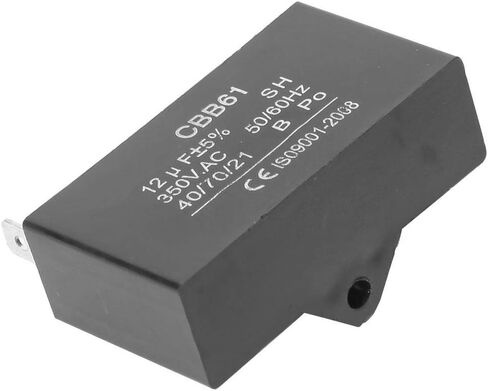 Capacitor, CBB61 350VAC 12UF High Voltage Motor Capacitor, for Gasoline Generator Starting Air Conditioning Motor Fan Motor, Black in Saudi Arabia
