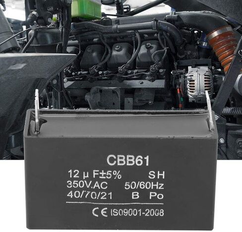Capacitor, CBB61 350VAC 12UF High Voltage Motor Capacitor, for Gasoline Generator Starting Air Conditioning Motor Fan Motor, Black in Saudi Arabia