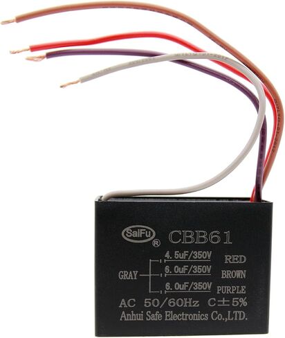 AKZYTUE CBB61 مكثف 4.5 فائق التوهج + 6 فائق التوهج + 6 فائق التوهج 350 فولت تيار متردد مروحة سقف 4 سلك 50/60 هرتز لبدء تشغيل مولد مروحة كهربائية مضخة المحرك in Saudi Arabia