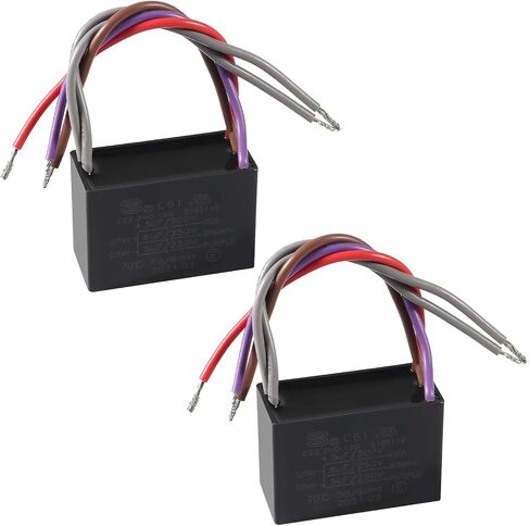 AEDIKO 2pcs CBB61 Capacitor 4.5/6/5uF 350V AC 5 Wires Metallized Polypropylene Film Capacitor for Electric Fan Pump Motor Generator in Saudi Arabia