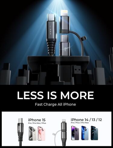 LISEN 54W USB C Car Charger Adapter [Mini & Metal] Cigarette Lighter USB Charger Fast Charging [PD QC 3.0] USBC Car Phone Charger for iPhone 15 Pro Max Plus 14 Samsung Galaxy S24 iPad Pro in Saudi Arabia