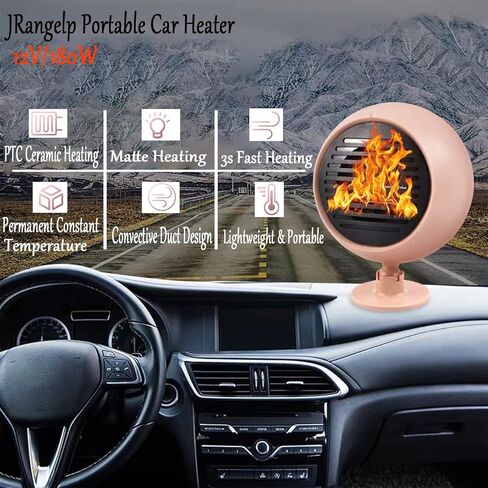 جانجلب سخان سيارة محمول 12 فولت 180 واط، سخان هواء للسيارة صغير بسرعة 2 في 1، مزيل الجليد للزجاج الامامي، مزيل الصقيع 360 درجة قابل للدوران 360 درجة ومزيل الضباب للسيارة وسيارات الدفع الرباعي وغيرها in Kuwait