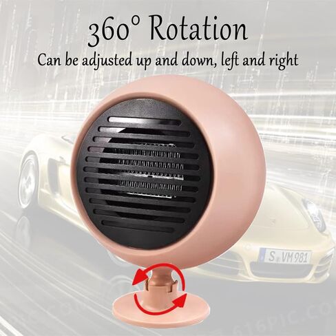 جانجلب سخان سيارة محمول 12 فولت 180 واط، سخان هواء للسيارة صغير بسرعة 2 في 1، مزيل الجليد للزجاج الامامي، مزيل الصقيع 360 درجة قابل للدوران 360 درجة ومزيل الضباب للسيارة وسيارات الدفع الرباعي وغيرها in Kuwait