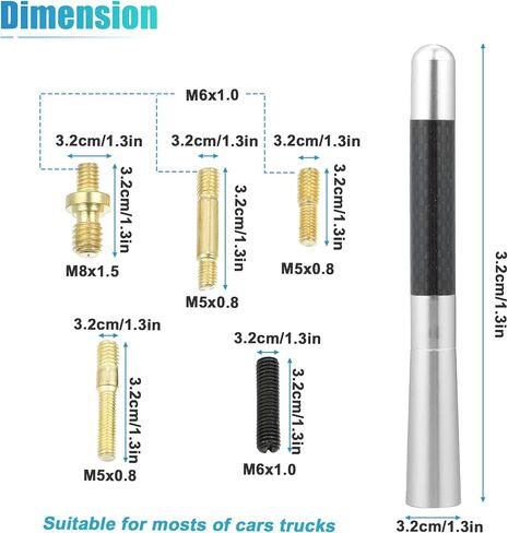 X AUTOHAUX Universal Car AM FM Radio Antenna Mast 12cm 4.7 Inch for Jeep in Kuwait