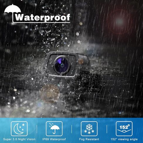 Wireless Backup Camera 5" Monitor, 1080P HD License Plate Camera w/ 100ft Stable Signal for Rear View Car Pickup Truck Sedan Rv Van Camper, Night Vision& Waterproof System CF3 in Kuwait