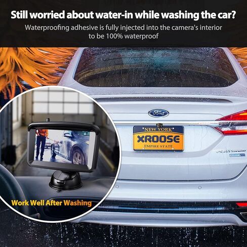 Wireless Backup Camera 5" Monitor, 1080P HD License Plate Camera w/ 100ft Stable Signal for Rear View Car Pickup Truck Sedan Rv Van Camper, Night Vision& Waterproof System CF3 in Kuwait