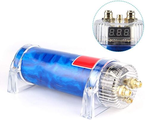 مكثف صوت السيارة من ديوكون، 3.0 مكثف طاقة صوت سيارة فاراد 3.0 منظم مضخم تثبيت اللون الأزرق قطع غيار السيارات المعدلة in Kuwait