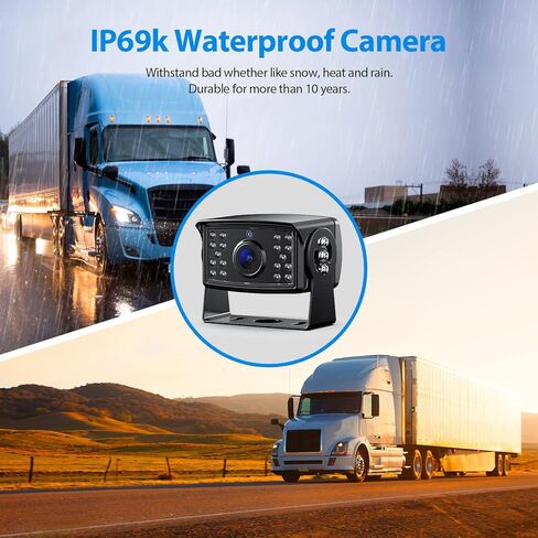 نظام كاميرا احتياطية لاسلكية من ZEROXCLUB مع شاشة لمس DVR مزدوجة/رباعية مقاس 7 بوصات تعمل باللمس، IP69 مقاومة للماء HD 1080P لاسلكية 2 كاميرا رؤية جانبية للرؤية الخلفية لشاحنة مقطورة RV العجلة الخامسة، BW702 in Kuwait