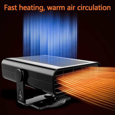 سخان سيارة محمول، 2023 ترقية مروحة سخان تلقائي، مزيل ضباب السيارة، تسخين سريع مزيل الصقيع بسرعة 12 فولت 150 وات مروحة سخان سيراميك أوتوماتيكية 3 منافذ توصيل في ولاعة السجائر باللون الأبيض in Kuwait