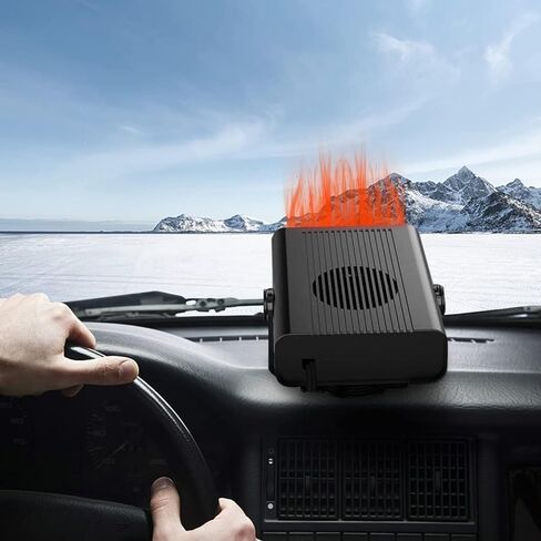 سخان سيارة محمول، 2023 ترقية مروحة سخان تلقائي، مزيل ضباب السيارة، تسخين سريع مزيل الصقيع بسرعة 12 فولت 150 وات مروحة سخان سيراميك أوتوماتيكية 3 منافذ توصيل في ولاعة السجائر باللون الأبيض in Kuwait