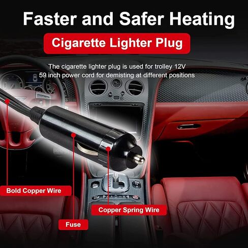 سخان سيارة محمول، 2023 ترقية مروحة سخان تلقائي، مزيل ضباب السيارة، تسخين سريع مزيل الصقيع بسرعة 12 فولت 150 وات مروحة سخان سيراميك أوتوماتيكية 3 منافذ توصيل في ولاعة السجائر باللون الأبيض in Kuwait