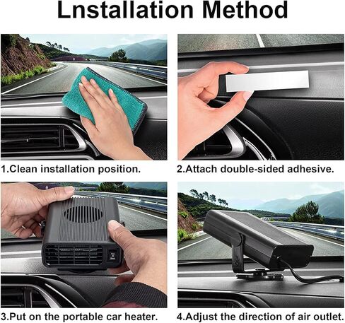 سخان سيارة محمول، 2023 ترقية مروحة سخان تلقائي، مزيل ضباب السيارة، تسخين سريع مزيل الصقيع بسرعة 12 فولت 150 وات مروحة سخان سيراميك أوتوماتيكية 3 منافذ توصيل في ولاعة السجائر باللون الأبيض in Kuwait