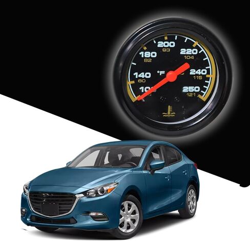 High-Precision 2" 52mm Water Temperature Gauge with Backlight - 100-250℉ Water Temp Thermometer Kit for DC12V Vehicles: Cars, Trucks, Boats, and More in Saudi Arabia