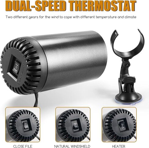 G · PEH Car Heater Plug in Defogger & Defroster 12V 150W 360 Degree Rotation Portable Car Electric Heating Cooling Fan with Suction Cup Car Windshield Defroster for All Cars in Kuwait