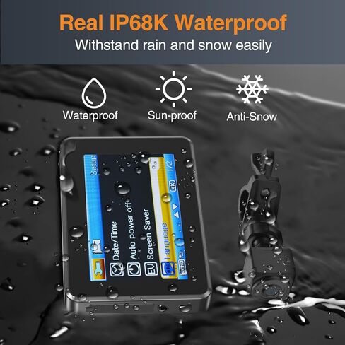 كاميرا رؤية خلفية للدراجة من اتوفانكا مع تسجيل 4.3 انش HD 1080P كاميرا رؤية خلفية للدراجة مقاومة للماء IP68 متوافقة مع الدراجة الالكترونية والجبلية ودراجة الطريق in Kuwait