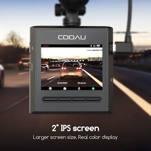 COOAU Mini Dash Cam, Dash Camera for Cars FHD 1920x1080P, Dashcam Front with 2" IPS Screen, Car Dash Camera Built-in Night Vision, Wide Angle, Supercapacitor, WDR, G-Sensor, Loop Record (M53) in Kuwait