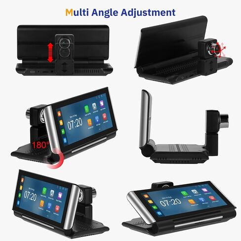 شاشة Apple Carplay لاسلكية محمولة للسيارة، شاشة Rimoody 6.86 بوصة HD IPS، شاشة Carplay لاسلكية/Android للسيارة، مع جهاز إرسال AUX/FM، كاميرا داش 4K، وصلة مرآة، بلوتوث، AirPlay in Saudi Arabia