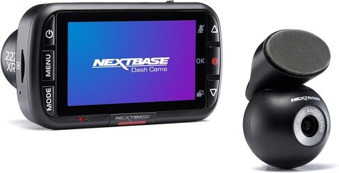 Nextbase 222XR 1080p Dash Cam + كاميرا خلفية عالية الدقة في كاميرا صغيرة للسيارة مع وضع ركن السيارة، رؤية ليلية، تسجيل تلقائي للحلقة وحماية الملفات، موثوقة ومتينة in Kuwait