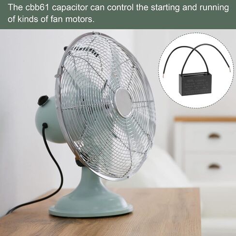 YOKIVE Ceiling Fan Capacitor CBB61, Metallized Polypropylene Film Capacitor Great for Fans Pumps Motors Running (6uF 250V AC 2 Wires 50/60Hz) in Saudi Arabia