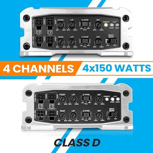 PyleUsa 4-Channel Weather-Resistant Audio Amplifier System - Class D Compact Designed Suit for Car, ATV, UTV, 4X4, Jeep, Motorcycle and Marine, and Any Other Weather Resistant Application in Kuwait