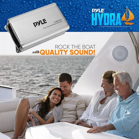 PyleUsa 4-Channel Weather-Resistant Audio Amplifier System - Class D Compact Designed Suit for Car, ATV, UTV, 4X4, Jeep, Motorcycle and Marine, and Any Other Weather Resistant Application in Kuwait