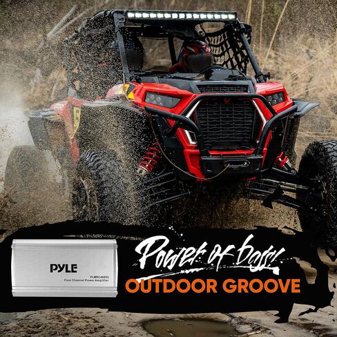 PyleUsa 4-Channel Weather-Resistant Audio Amplifier System - Class D Compact Designed Suit for Car, ATV, UTV, 4X4, Jeep, Motorcycle and Marine, and Any Other Weather Resistant Application in Kuwait