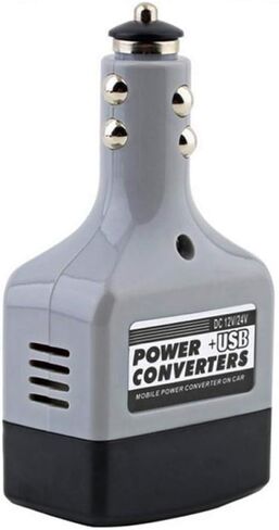 رمادي السيارات المحمولة تيار مستمر 12 فولت/24 فولت إلى التيار المتناوب 220 فولت USB محول طاقة السيارة محول مهايئ شاحن ملحقات الصوت والفيديو in Kuwait