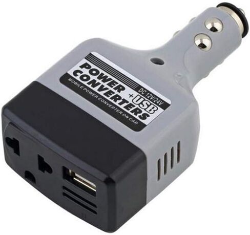 رمادي السيارات المحمولة تيار مستمر 12 فولت/24 فولت إلى التيار المتناوب 220 فولت USB محول طاقة السيارة محول مهايئ شاحن ملحقات الصوت والفيديو in Kuwait