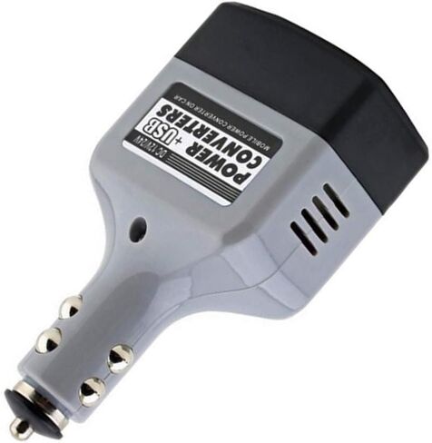 رمادي السيارات المحمولة تيار مستمر 12 فولت/24 فولت إلى التيار المتناوب 220 فولت USB محول طاقة السيارة محول مهايئ شاحن ملحقات الصوت والفيديو in Kuwait