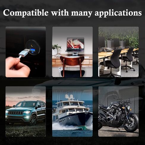 BATIGE 2 حزمة من سبيكة USB 3.0 AUX DC3.5 مم منفذ شاحن السيارة للوحة لوحة لوحة القيادة للدراجات النارية مع مؤشر LED - 3 أقدام in Kuwait