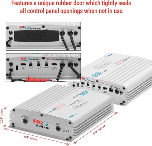 BOSS Audio Systems MR800 Marine Grade 800 Watt, 2 Channel, 2 4 Ohm Stable Class AB, Full Range, Bridgeable, Mosfet Power Supply Amplifier with Remote Subwoofer Control in Saudi Arabia