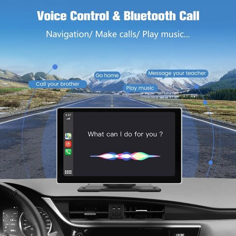 AWESAFE Wireless Apple Carplay Android Auto Screen, 9 Inch Portable Car Radio Receiver Compatible with Bluetooth Online GPS Navigation Voice Control in Saudi Arabia
