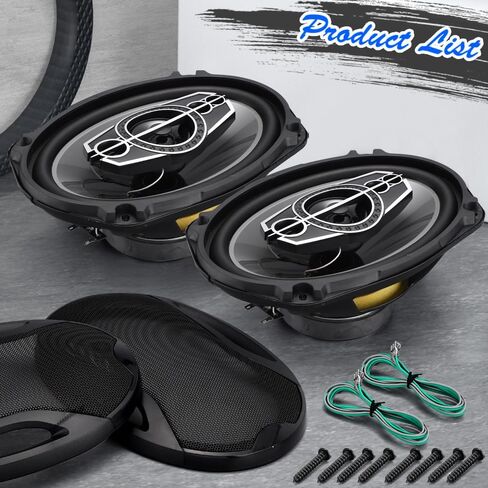 6 x 9 5-Way Car Coaxial Audio Speakers (Pair), w/PEI Dome Tweeters in Kuwait