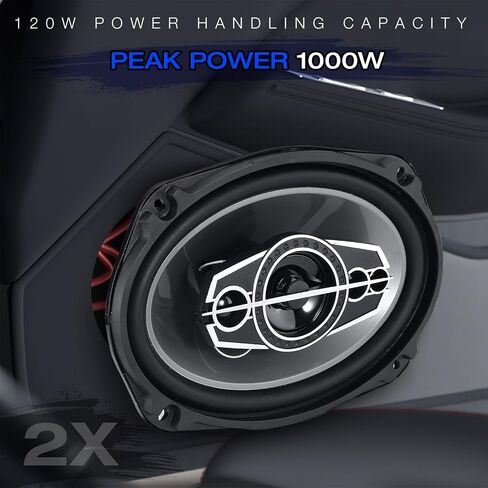 6 x 9 5-Way Car Coaxial Audio Speakers (Pair), w/PEI Dome Tweeters in Kuwait