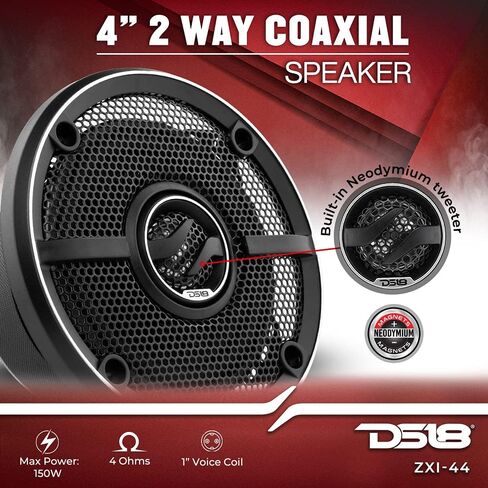 DS18 ZXI-654 مكبر صوت محوري للسيارة مقاس 6.5 بوصة مزود بمكبر صوت نيوديميوم مدمج ومخروط كيفلار - اتجاهين 240 وات بحد أقصى 4 أوم (2 مكبرات صوت) in Kuwait