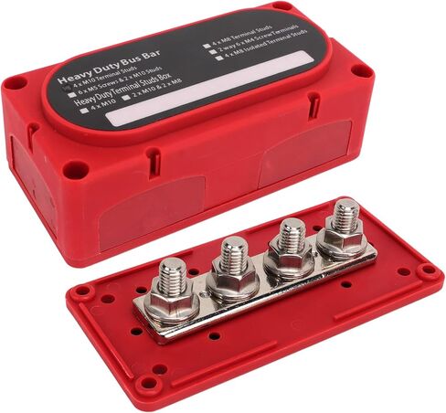 300A Bus Bar 5/16 تصميم الوحدة الثقيلة BusBar Box كتلة توزيع الطاقة 48V 4X M8 محطة ترصيع البطارية تقاطع كتلة لشاحنة البطارية البحرية RV in Kuwait