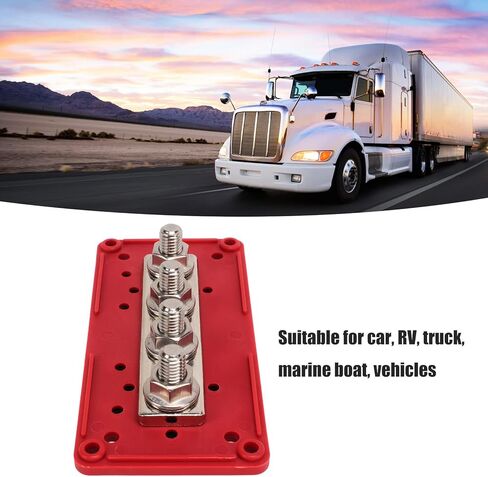 300A Bus Bar 5/16 تصميم الوحدة الثقيلة BusBar Box كتلة توزيع الطاقة 48V 4X M8 محطة ترصيع البطارية تقاطع كتلة لشاحنة البطارية البحرية RV in Kuwait