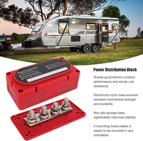 300A Bus Bar 5/16 تصميم الوحدة الثقيلة BusBar Box كتلة توزيع الطاقة 48V 4X M8 محطة ترصيع البطارية تقاطع كتلة لشاحنة البطارية البحرية RV in Kuwait