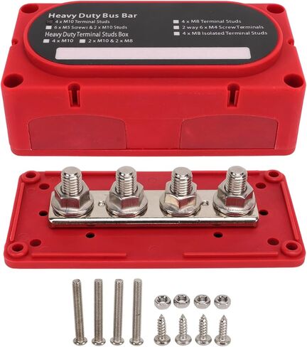 300A Bus Bar 5/16 تصميم الوحدة الثقيلة BusBar Box كتلة توزيع الطاقة 48V 4X M8 محطة ترصيع البطارية تقاطع كتلة لشاحنة البطارية البحرية RV in Kuwait